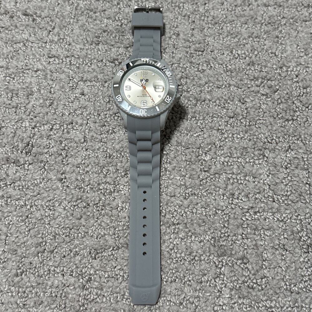 Ice Divers Men's Silver Watch Rubber Strap 40mm Belgium Design NWOT NB
